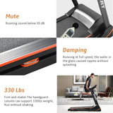 3.5HP Folding Electric Treadmill with Incline Medium Running Machine LCD, 14.8KM/H Foldable Treadmill Electric Motorized Power Running Fitness Gym Machine, 330lbs Max