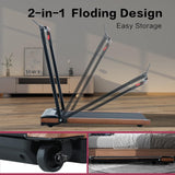 Modern HP-P12ABK Electric Treadmill, Folding Treadmill, LCD Display Screen and mat Holder; Home Office Gym Stand, 2.25HP Electric， Wood Electric Treadmill with Remote Control, Walking Machine