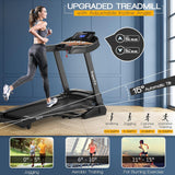 Goplus 3.75HP Folding Treadmill with Incline, Electric Superfit Treadmill w/App Control, 12 Preset & 3 Custom Programs, Blue Tooth Speaker, Heart Rate Monitor, Running Jogging Machine for Home Gym