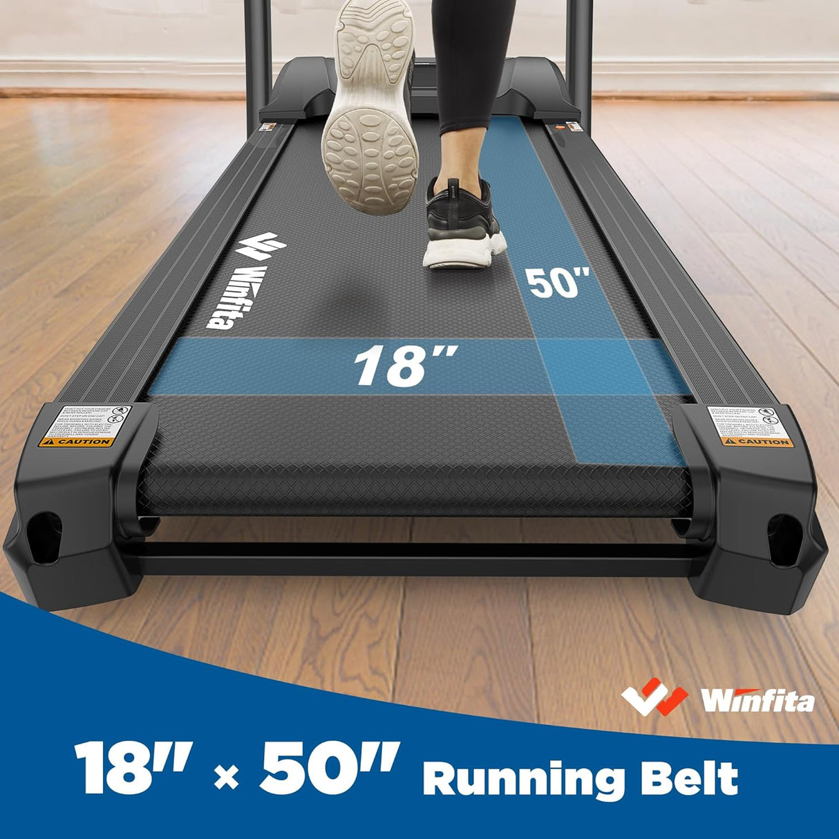 Winfita Foldable Treadmill with 15% Auto Incline, 10 MPH, 300 LB Capacity, Bluetooth & APP, Pause Function, USB Charging, Tablet Holder, 68 Programs Running Machine for Home