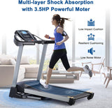 BORGUSI 15% Auto Incline Treadmill with 20" Wide Tread Belt, 350 LBS Capacity, 3.5 HP, Speeds Up to 10 MPH, Folding Treadmill with 15 Preset Programs LCD Display