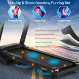 GYMAX 3.75HP Folding Treadmill, 1-15% Automatic Incline Treadmill with GYMAX App Control, 12 Preset & 3 Custom Programs, Heart Rate Monitor, Home Gym Cardio Training Machine