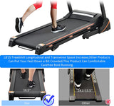 3.5HP Folding Electric Treadmill with Incline Medium Running Machine LCD, 14.8KM/H Foldable Treadmill Electric Motorized Power Running Fitness Gym Machine, 330lbs Max