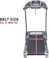 Sunny Health & Fitness SF-T7604 Motorized Treadmill, Grey