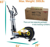 GOELLIPTICAL V-450X Standard Stride 18” Programmable Elliptical Exercise Cross Trainer with Adjustable Arms and Pedals and HRC Control Program for Cardio Fitness Strength Conditioning Workout