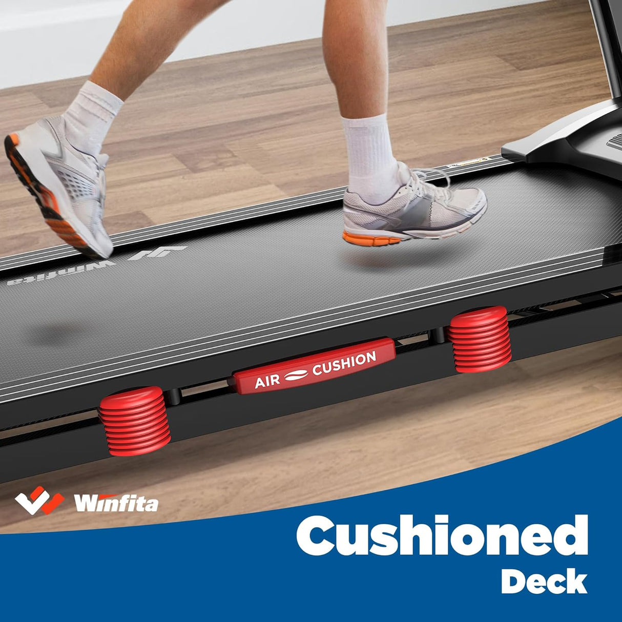 Winfita Foldable Treadmill with 15% Auto Incline, 10 MPH, 300 LB Capacity, Bluetooth & APP, Pause Function, USB Charging, Tablet Holder, 68 Programs Running Machine for Home