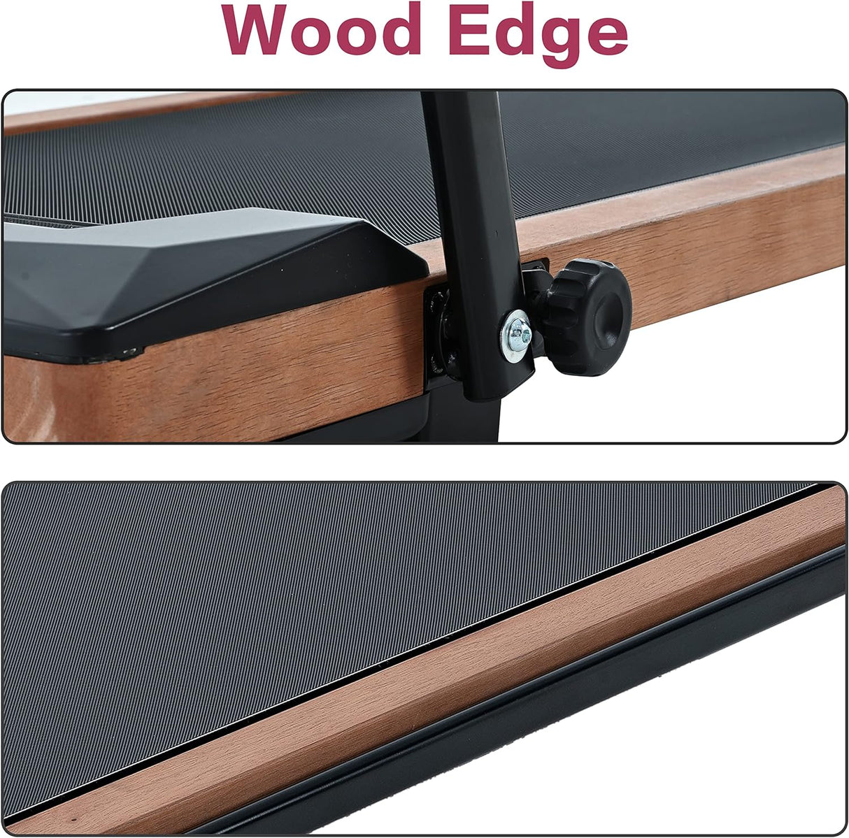 Modern HP-P12ABK Electric Treadmill, Folding Treadmill, LCD Display Screen and mat Holder; Home Office Gym Stand, 2.25HP Electric， Wood Electric Treadmill with Remote Control, Walking Machine